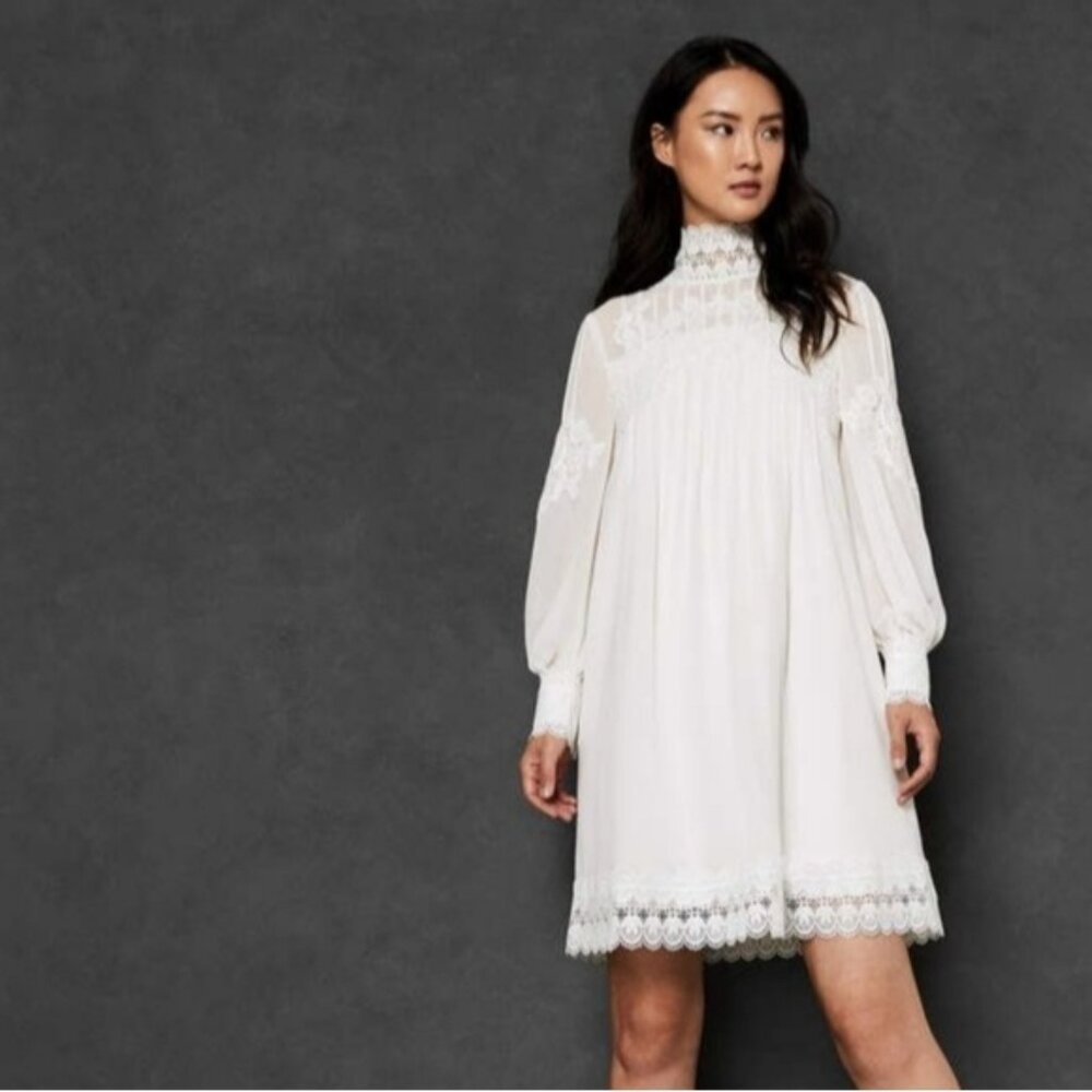Ted Baker KATHIEA High neck lace tunic dress Sz 3  US M Celebrities favorite